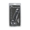 Loving Joy 7 Inch Realistic Silicone Dildo with Suction Cup and Balls Black