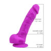 Loving Joy 8 Inch Realistic Silicone Dildo with Suction Cup and Balls Purple