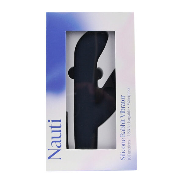 n12255-nauti-silicone-rabbit-vibrator-pkg Nauti Silicone Rabbit Vibrator