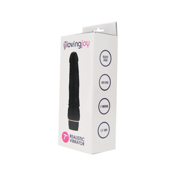 n12398-loving-joy-7-inch-realistic-vibrator-black-pkg-1 Loving Joy 7 inch Realistic Vibrator Black