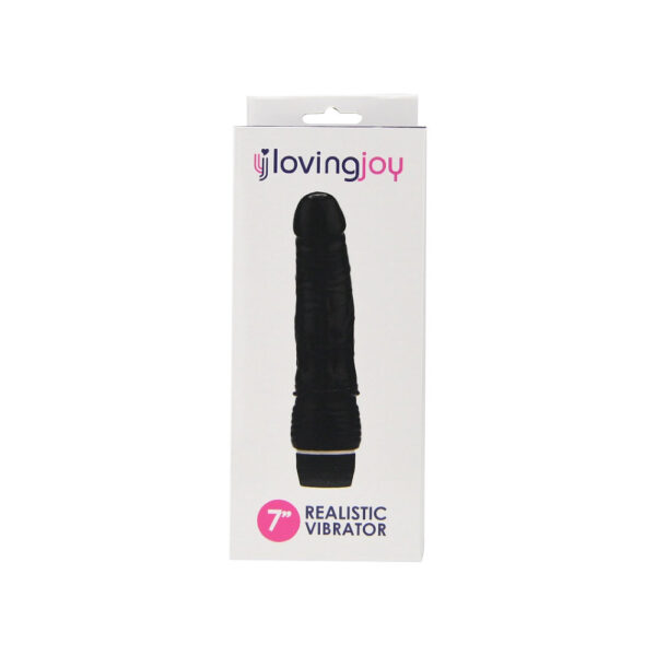 n12398-loving-joy-7-inch-realistic-vibrator-black-pkg Loving Joy 7 inch Realistic Vibrator Black