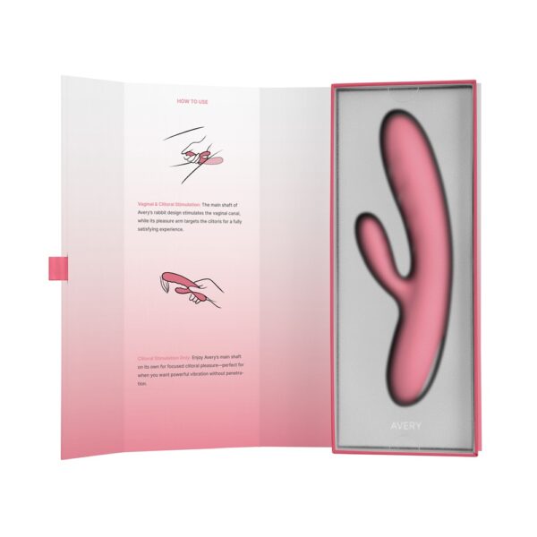 Svakom Avery Thrusting Vibrator with Clitoral Stimulator Pink