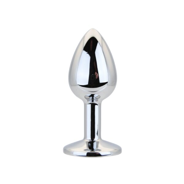 n12814-toosh-silver-metal-butt-plug-small-clear-stone Toosh Silver Metal Butt Plug Small Clear Stone
