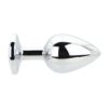 Toosh Silver Metal Butt Plug Large Clear Stone