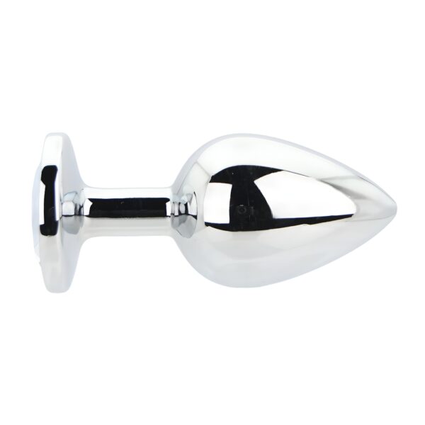 Toosh Silver Metal Butt Plug Large Clear Stone