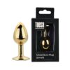 Toosh Gold Metal Butt Plug Small Clear Stone