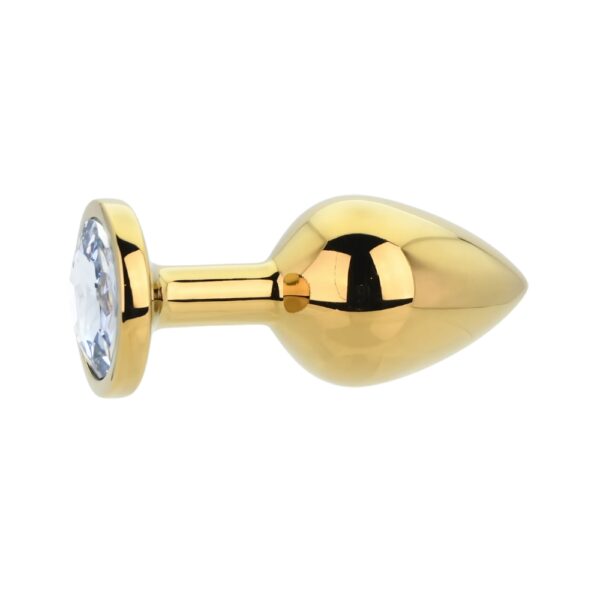 n12818-toosh-gold-metal-butt-plug-medium-clear-stone-2 Toosh Gold Metal Butt Plug Medium Clear Stone