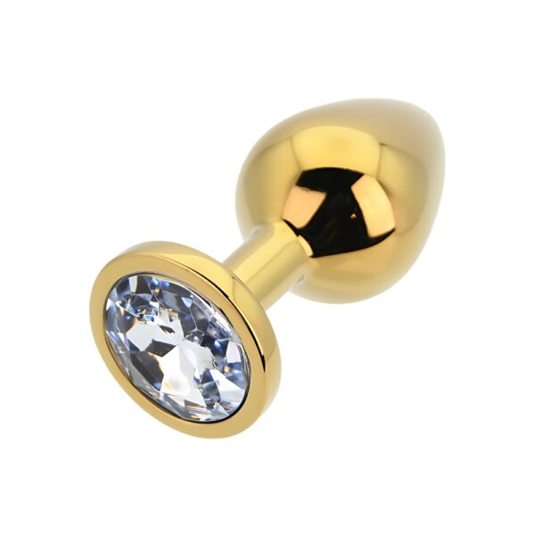n12818-toosh-gold-metal-butt-plug-medium-clear-stone-4 Toosh Gold Metal Butt Plug Medium Clear Stone