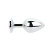 Toosh Silver Metal Butt Plug Medium Red Stone