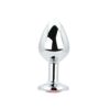 Toosh Silver Metal Butt Plug Medium Red Stone