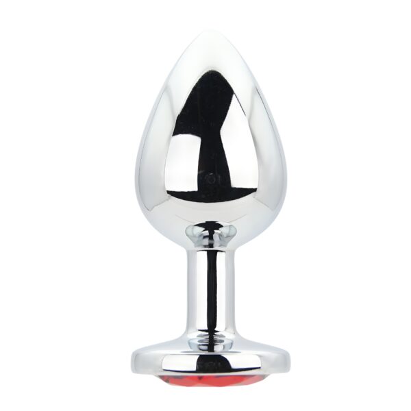 n12822-toosh-silver-metal-butt-plug-large-red-stone Toosh Silver Metal Butt Plug Large Red Stone