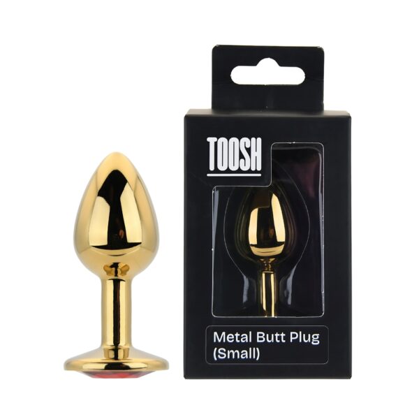 n12823-toosh-gold-metal-butt-plug-small-red-stone-duo Toosh Gold Metal Butt Plug Small Red Stone