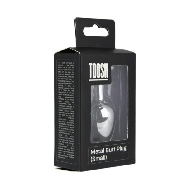 Toosh Heart Shaped Silver Butt Plug with Red Stone Small