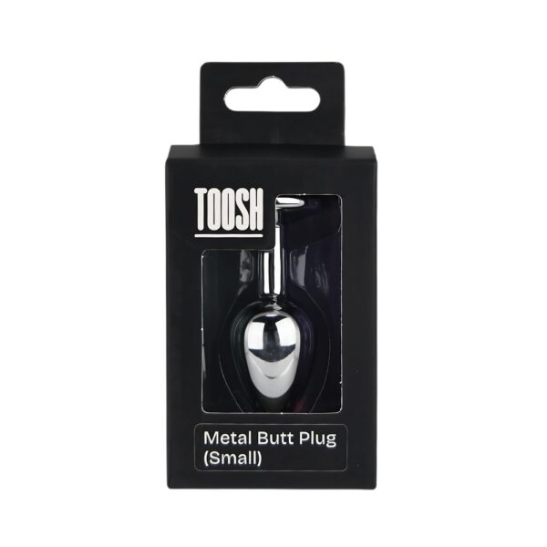 Toosh Heart Shaped Silver Butt Plug with Red Stone Small