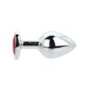 Toosh Heart Shaped Silver with Red Stone Medium