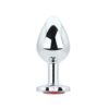 Toosh Heart Shaped Silver with Red Stone Medium