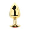 Toosh Heart Shaped Gold Butt Plug with Red Stone Large