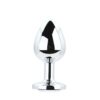 Toosh Metal Butt Plug Silver Set of 3 Clear Stone