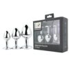 Toosh Metal Butt Plug Silver Set of 3 Clear Stone