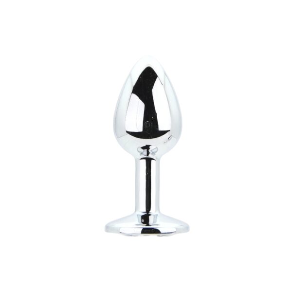 Toosh Metal Butt Plug Silver Set of 3 Clear Stone