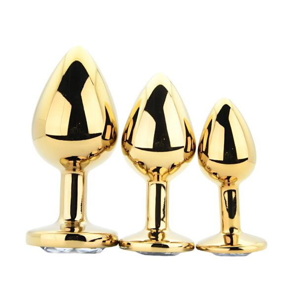 n12839-toosh-metal-butt-plug-gold-set-of-3-clear-stone Toosh Metal Butt Plug Gold Set of 3 Clear Stone