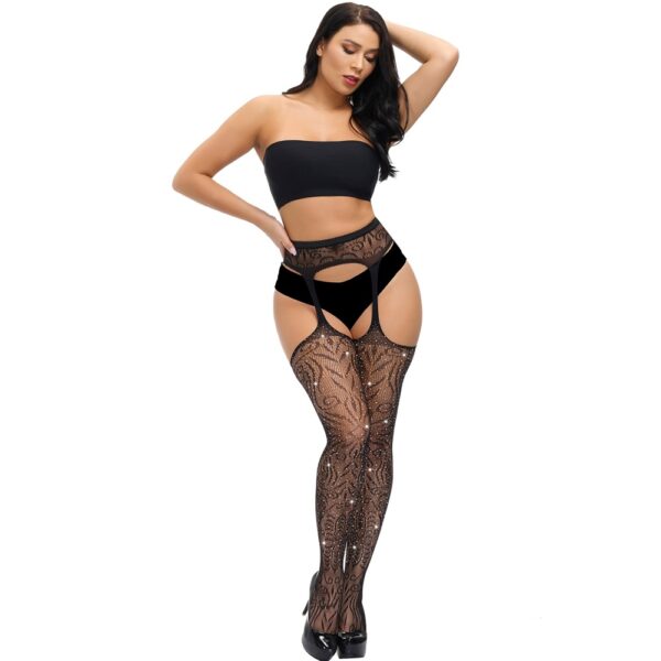n12903-lace-by-loving-joy-plus-size-suspender-tights-with-rhinestone-3 Lace by LJ Plus Size Suspender Pantyhose with Rhinestones
