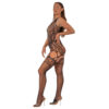 Lace by LJ Cut Out Lace Suspender Bodystocking Black