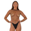 n12934-lace-by-lj-fence-net-long-sleeved-thong-bodysuit-black-1 Lace by LJ Fence Net Long Sleeved Thong Bodysuit Black