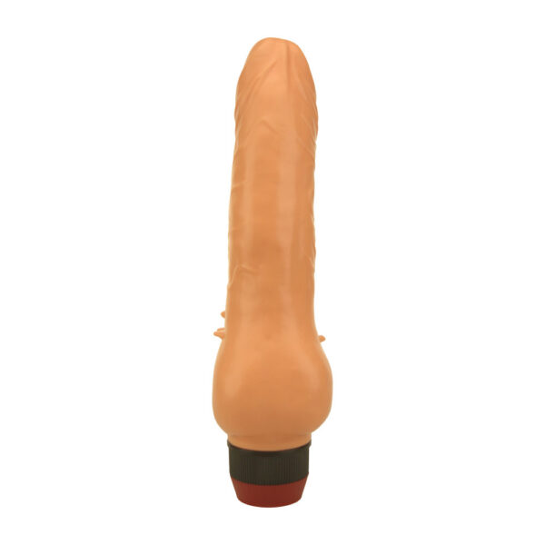 Loving Joy Bully Boy Realistic Vibrator in Flesh, straight on view showing the twist and go base