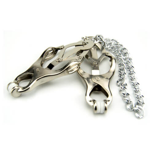 n9379-bound-to-please-squeezer-teaser-nipple-clamp-2 Bound to Please Squeezer Teaser Clover Nipple Clamps with Chain