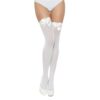 ns8101-lace-by-lj-thigh-high-stockings-with-bow-white-1 Lace by LJ Thigh High Stockings with Bow