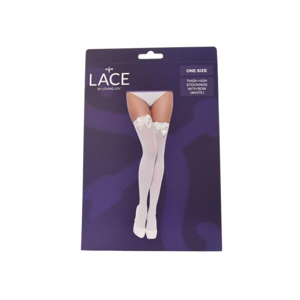 ns8101-lace-by-lj-thigh-high-stockings-with-bow-white-pkg Lace by LJ Thigh High Stockings with Bow