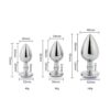 Toosh Metal Butt Plug Silver Set of 3 Clear Stone