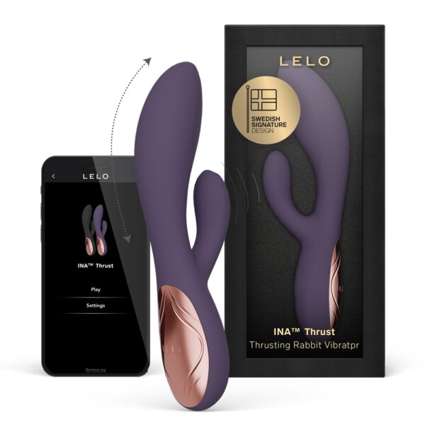 n13092-lelo-ina-thrust-rabbit-vibrating-purple-twilight-1 LELO Ina Thrust Thrusting Rabbit Vibrator Purple Twilight