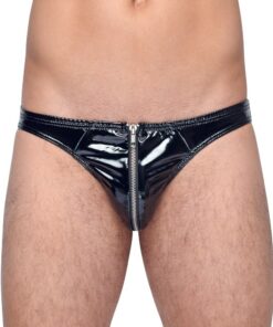 Black Level Vinyl Briefs With Zip Black