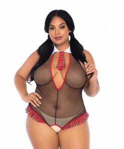 Leg Avenue School Girl Crotchless Fishnet UK 14 to 18