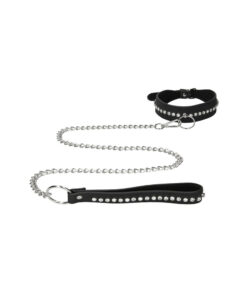 Ouch Diamond Studded Collar With Leash